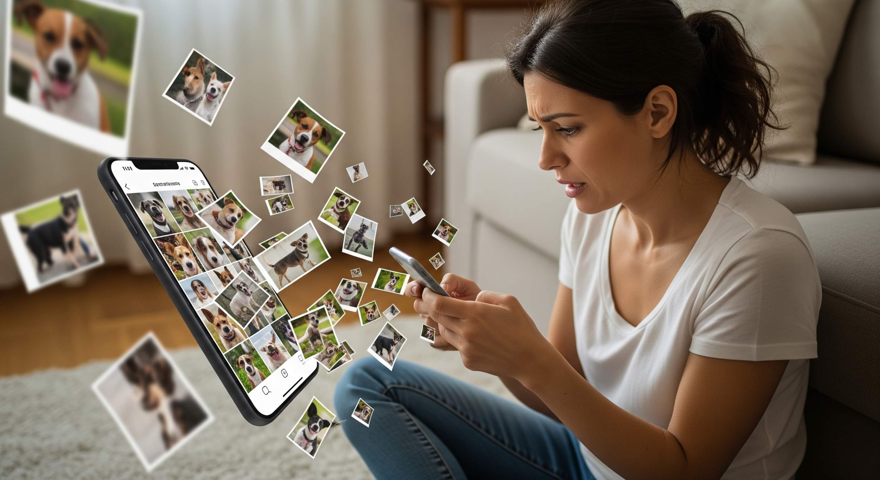 Galleria telefono con troppe foto di cani